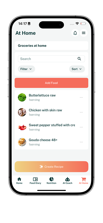 OrthoFoodie App Interface Right