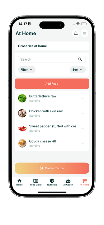 OrthoFoodie App Interface Right
