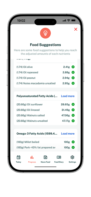 OrthoFoodie app interface far right