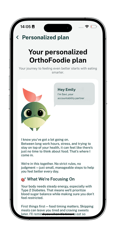 OrthoFoodie Personalized Plan